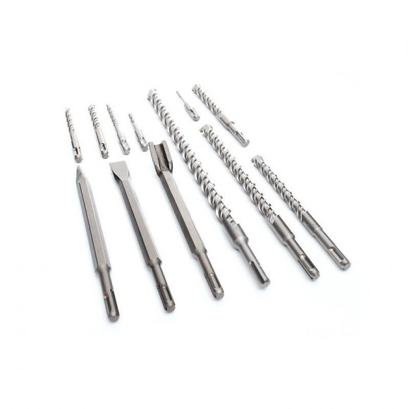 Dcraft - Coffret De Forets S4 Et De Burins Sds - 9 Forets Et 3 Burins - Outils De Construction - Rouge