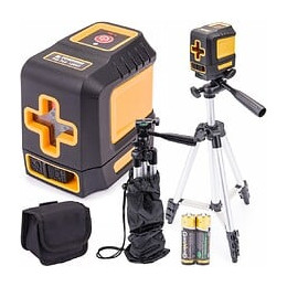 Power Tool - Niveau À Laser - 1 Diode - Laser Rouge Croisé - Précision ±3mm-10m - 2 Piles Aa - Distance De Mesure 15 M - Gr