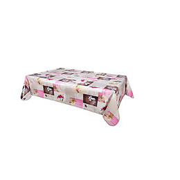 Nappe biais laquée rectangle 140x160cm Laelia fushia