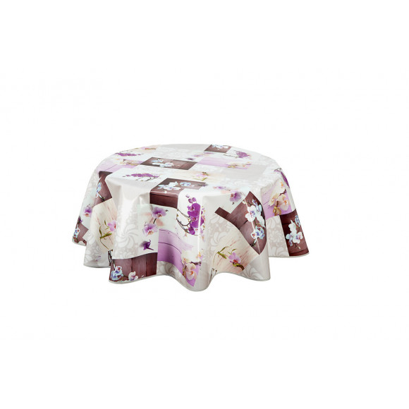 Nappe biais laquée rond 150cm Modèle Laelia fushia