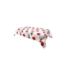 Nappe biais laquée rectangle 140x200cm Papavero rouge