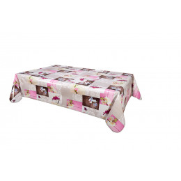 Nappe biais laquée rectangle 140x200cm Laelia fushia