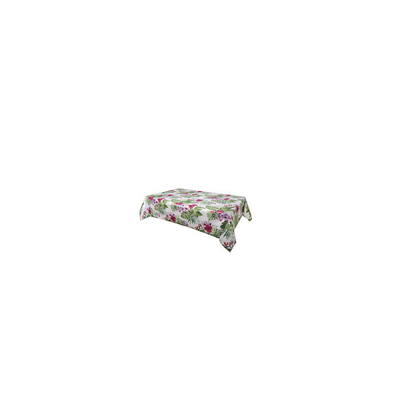 Nappe biais laquée rectangle 140x160cm Jungle blanc