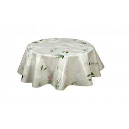 Nappe biais rond 150cm Modèle Aromatic écru
