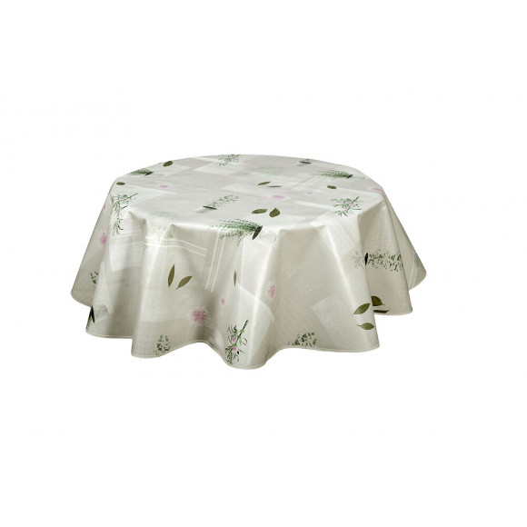 Nappe biais rond 150cm Modèle Aromatic écru