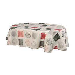 Nappe biais ovale 150x230cm Modèle Tapies rouge