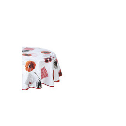 Nappe biais laquée ovale 150x220cm Papavero rouge