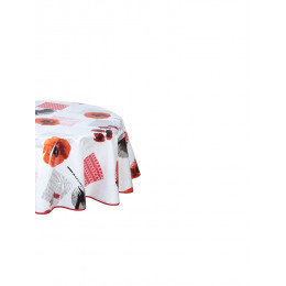 Nappe biais laquée ovale 150x220cm Papavero rouge