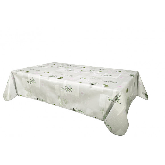 Nappe biais rectangle 140x160cm Modèle Aromatic écru