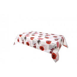 Nappe biais laquée rectangle 140x200cm Papavero rouge
