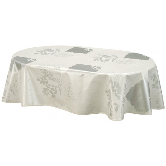 Nappe biais ovale 150x230cm Modèle Véra blanc