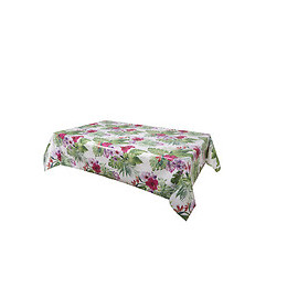 Nappe biais laquée rectangle 140x200cm Jungle blanc