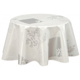 Nappe biais rond 175cm Modèle Véra blanc
