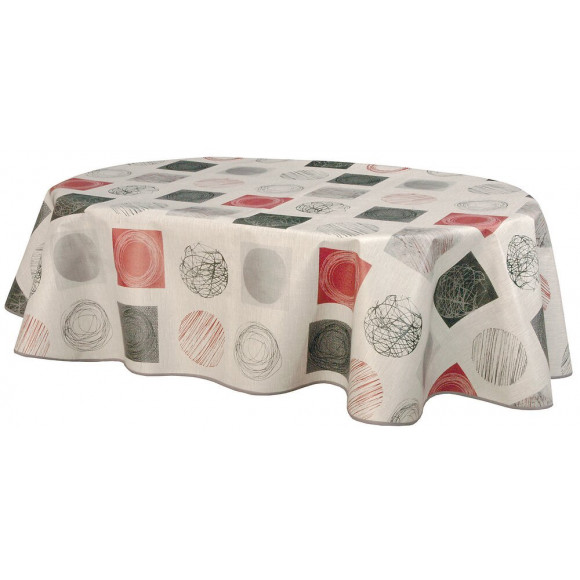 Nappe biais ovale 150x230cm Modèle Tapies rouge