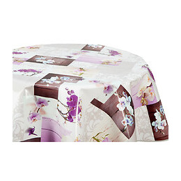 Nappe biais laquée ovale 150x220cm Modèle Laelia fushia