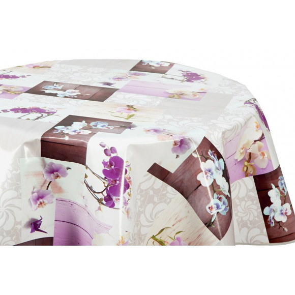 Nappe biais laquée ovale 150x220cm Modèle Laelia fushia