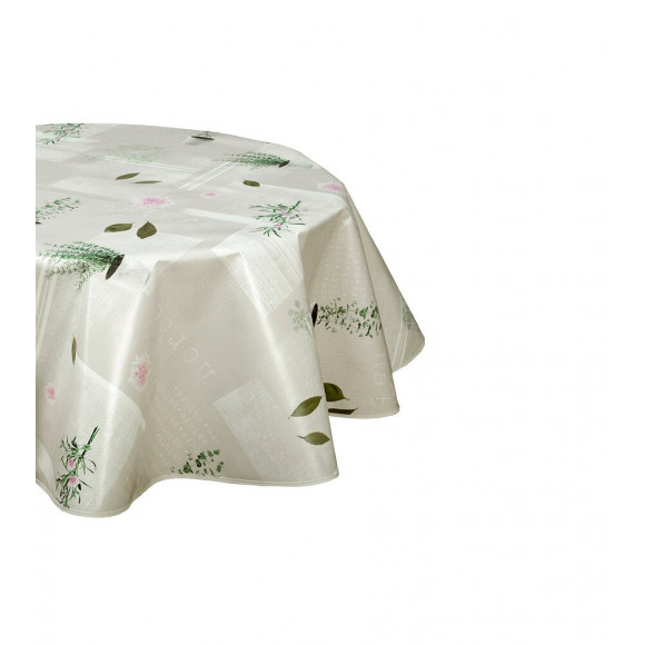 Nappe biais ovale 150x230cm Modèle Aromatic écru