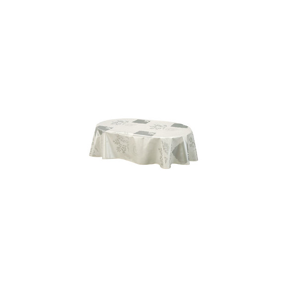 Nappe biais ovale 150x230cm Modèle Véra blanc