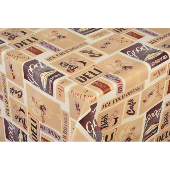 toile ciree delice sepia au metre