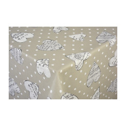 nappe coton enduit coeur beige au metre