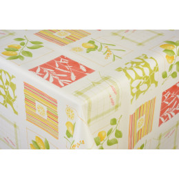 toile ciree mimosas corail au metre