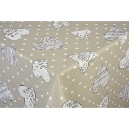 nappe coton enduit coeur beige au metre