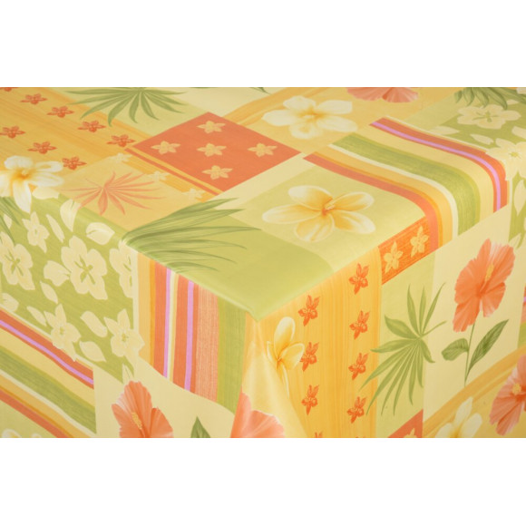 toile ciree tropic jaune au metre