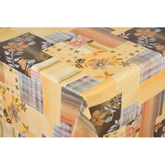 toile ciree calice safran au metre