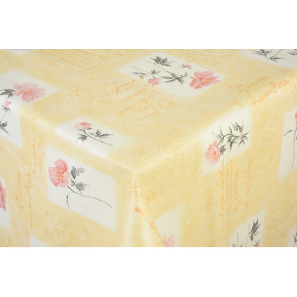 toile ciree flore jaune au metre