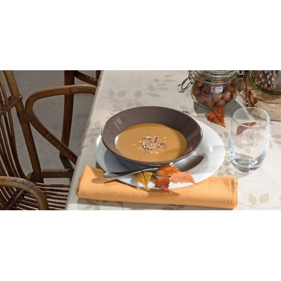 toile ciree leaf beige au metre