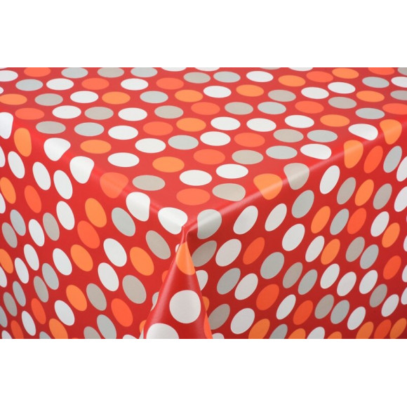 toile ciree confetti multico rouge au metre