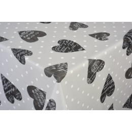 nappe coton enduit coeur gris au metre