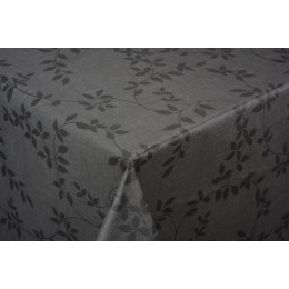 toile ciree leaf anthracite au metre