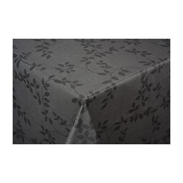 toile ciree leaf anthracite au metre