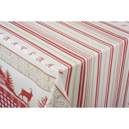 toile ciree montagne rouge au metre