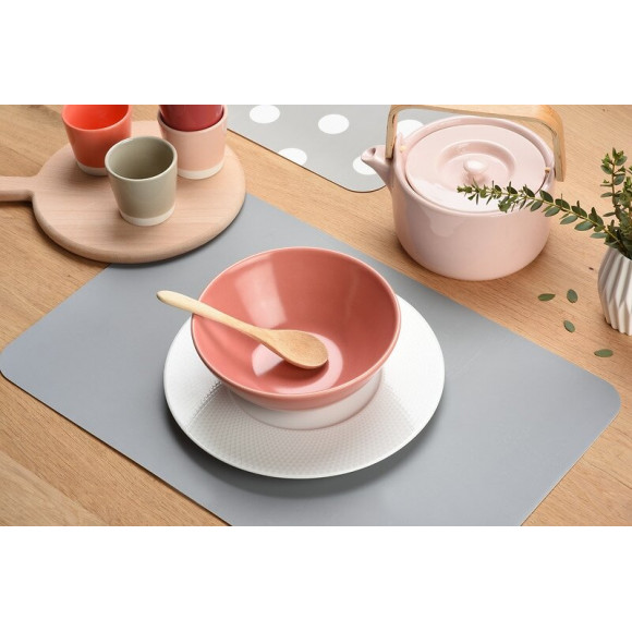 set de table pvc uni grey