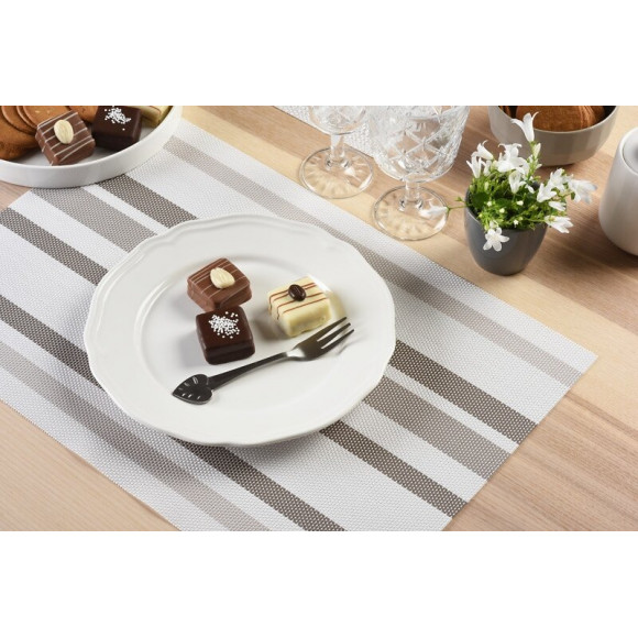 set de table tressé strip white
