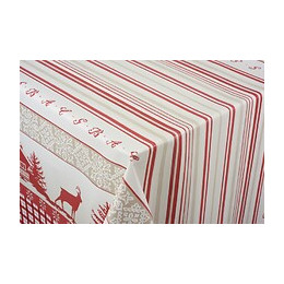 toile ciree montagne rouge au metre