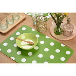 set de table pvc imprimé green motif pois