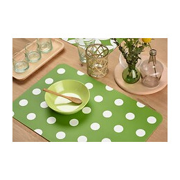 set de table pvc imprimé green motif pois