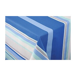 nappe coton enduit bayadere bleu au metre