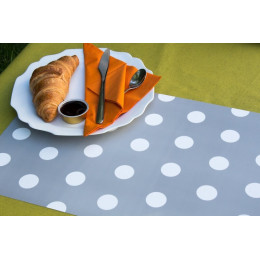 set de table pvc imprimé grey motif pois