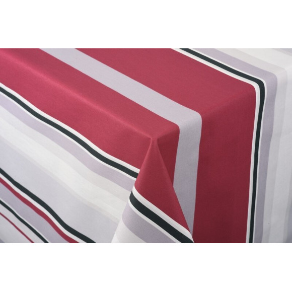 nappe coton enduit bayadere taupe au metre