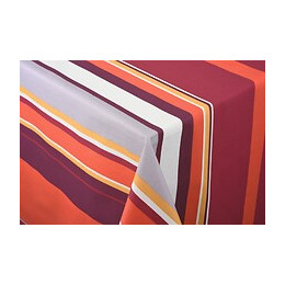 nappe coton enduit bayadere rouge au metre