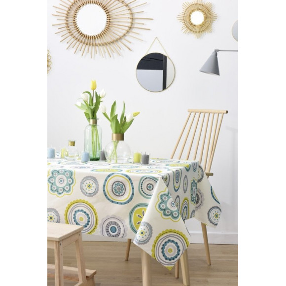 nappe coton enduit seville menthe au metre