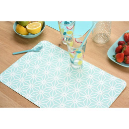 set de table pvc imprimé osaka bleu