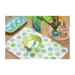set de table pvc  imprimé confetti multico vert