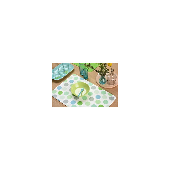 set de table pvc  imprimé confetti multico vert