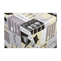 toile ciree kitchen taupe au metre