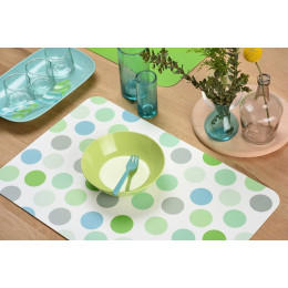 set de table pvc  imprimé confetti multico vert